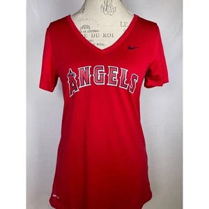 Los Angeles Anaheim Angels MLB NIKE Red Jersey Style T-Shirt Women's MEDIUM - Picture 1 of 10