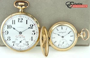 Lote de 2 relojes de bolsillo vintage Elgin 7 joyas y Capitol 21 joyas - Imagen 1 de 10