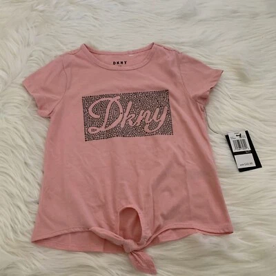 DKNY Girl's Coral Blush Shirt Top Size S (7) MSRP $22 New With Tag - Image 1 of 4