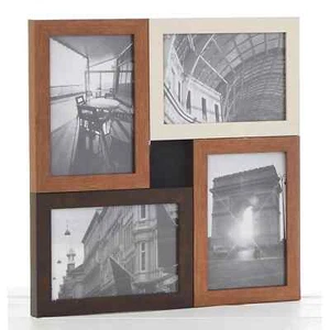 Shudehill Giftware Brown Multi Aperture Photo Frame Holds 4 Photos 6"x4" - Picture 1 of 3