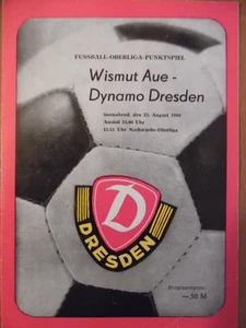 Dynamo Dresden - Wismut Aue 23.8. 1980 Fußball-Oberliga Fußballprogramm 9 - Picture 1 of 1