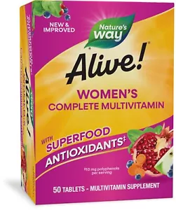 Alive Women’s Complete Multivitamin Supports Energy Metabolism and Hair Skin ... - Picture 1 of 7