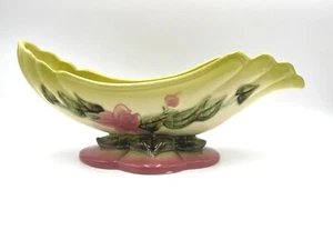 Vintage Hull Pottery W29 Centerpiece Console Bowl Woodland Green/Pink - Picture 1 of 8