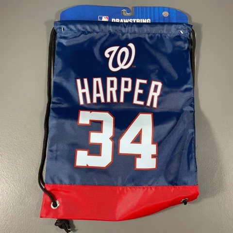 Washington Nationals MLB Baseball Drawstring Backpack Blue Red Team Logo Sports Cover