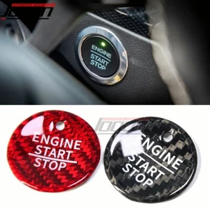 Carbon Engine Start Push Button Trim For Ford Focus Escape Explorer 2020 2021-23 - Picture 1 of 10