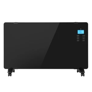 Devanti Convection Heater Glass Panel Electric Heaters Wall Mounted Black 2000W - Picture 1 of 7