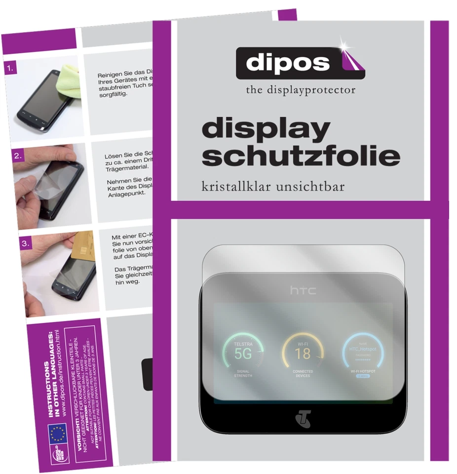 2x Screen Protector for HTC 5G Hub Protection Crystal Clear dipos - Image 1 of 4