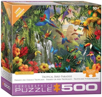 Tropical Bird Paradise 500 Piece Jigsaw Puzzle Eurographics New - Image 1 of 2