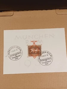 SC B105 GERMANIA 1937 Foglio francobolli annullato - Foto 1 di 7