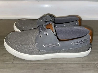 Sapatos casuais barco masculino Sonoma em estado perfeito cinza juvenil tamanho 6 espuma com memória - Imagem 1 de 4