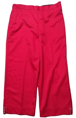 ALFRED DUNNER Anchors Away Women 8 Pull On Red Polyester Capri Pants NEW - Image 1 of 4