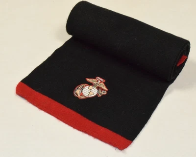 Vintage Scarf AE Sport USA 80s Marine Corps Eagle Globe Anchor Emblem Acrylic - Image 1 of 4