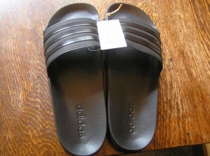 Adidas Men & Women ADILETTE SHOWER SLIDES Sandals BLACK Men 10 Women 11~~NWT!! - Picture 1 of 4