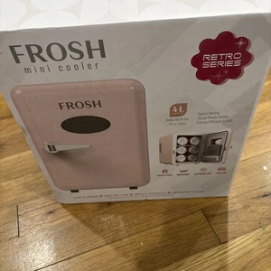 Frosh Retro Series Mini Cooler Fridge 4L Capacity - Pink - Picture 1 of 12