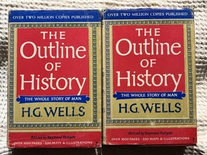 The Outline Of History:  H.G. Wells 1961 - two H/backs & DJs - VGC - for charity - Bild 1 von 4