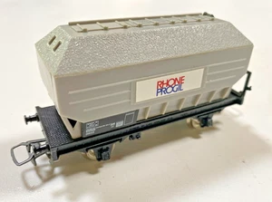Vintage Jouef H0 6435 SNCF French 2-Axle Hopper Car Rhone Progil Gray Livery - Picture 1 of 6