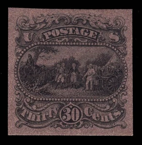 MOMEN: US # 121E1 BLACK ESSAY IMPERF CAT. $600 LOT #25562 - Picture 1 of 2