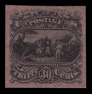 MOMEN: US # 121E1 BLACK ESSAY IMPERF CAT. $600 LOT #25562 - Image 1 of 2