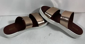 Mia Sandals Womens 8.5 Saige Platform Slide Rose Gold Slip On Casual Open Toe - Picture 1 of 9