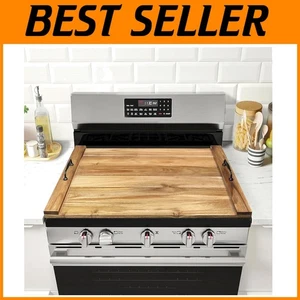 Pannello copri stufa a legna di acacia con maniglie - Foto 1 di 8