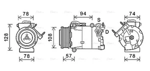 AVA Aircon Compressor FDAK587 for FORD KUGA (2013) 2.0 TDCI etc - Picture 1 of 7