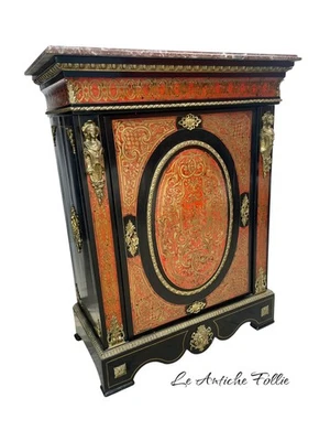 Boulle sideboard - France - 19th century Napoleon III Original with red marble - Image 1 of 4