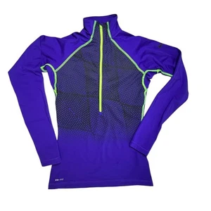 Nike Dri-Fit Púrpura Media Cremallera Pullover Correr Top Chaqueta PEQUEÑAS Agujeros para los Pulgares - Imagen 1 de 10
