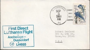 US C71 1968 LUFTHANSA ‘FIRST DIRECT FLIGHT’ ANCHORAGE ALASKA TO DUSSELDORF Cover - Picture 1 of 2