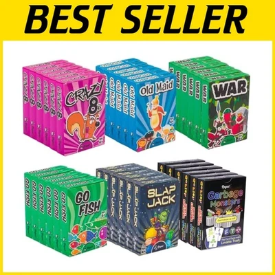 Fun Family Card Games Set - Go Fish, Crazy 8's, Old Maid - Image 1 of 4