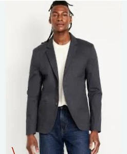 Old Navy Gray Brushed Twill Stretch 2-button Blazer Jacket Small - Picture 1 of 7