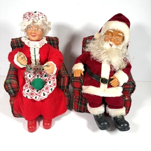 MR & MRS Weihnachtsmann sitzend/Couch animiert Stricken/Schnarchen Vintage Video - Bild 1 von 13