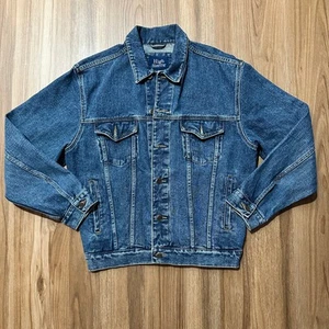 Giacca jeans denim vintage lavaggio scuro alta Sierra uomo media 100% cotone bottoni - Foto 1 di 4
