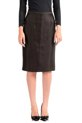 Falda lápiz recta de lana de seda marrón oscuro Dsquared2 para mujer US S IT 40 Foto 1 de 4