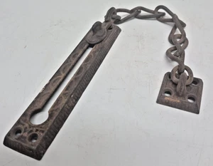 Cerradura corredera antigua victoriana de cadena de puerta de hierro fundido - Imagen 1 de 5