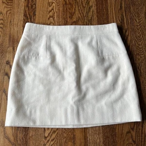 NWT J Crew Wool Blend Mini Skirt Cream Womens 10 Lined Preppy Style 14275 - Picture 1 of 7