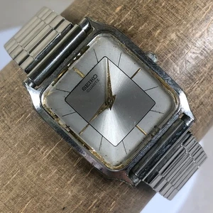 Vintage Seiko Herren 6530-5510 Tank Silber Erweiterungsband Quarz Analog Uhr 6 1/2" - Bild 1 von 11