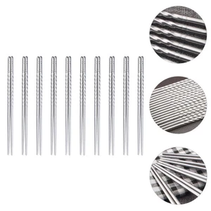 Palillos en espiral de viaje de acero inoxidable reutilizables para cocina de 10 piezas - Imagen 1 de 12