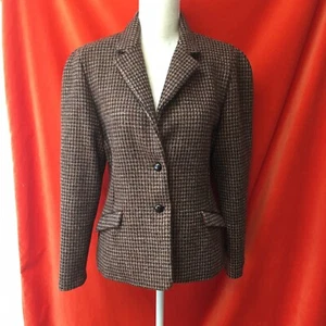 Perry Ellis vtg 70s wool tweed blazer size 12 fits 8 - Picture 1 of 9