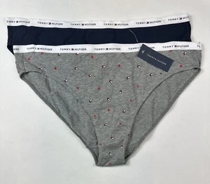 Tommy Hilfiger Women's 2-Pack Hipster Underwear Panty Gray/Navy Plus Size 1X NEW - Picture 1 of 7