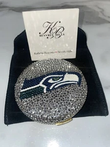 Kathrine Baumann Beverly Hills Seattle Seahawks Swarovski Crystal Compact - Picture 1 of 5