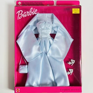 Barbie Fashion Avenue Awards Dinner Dazzle Doll Clothes Blue Dress, Shawl & Bag. - Picture 1 of 10