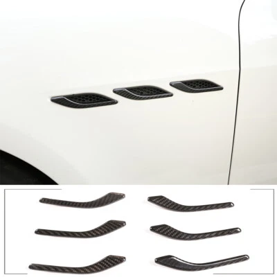 Cubierta de ventilación de aire de puerta lateral de fibra de carbono real 6 piezas para Maserati Ghibli 2014-24 Foto 1 de 4