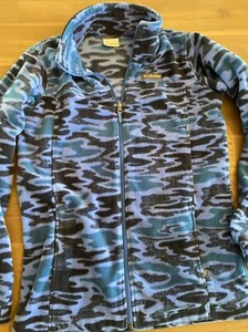 Columbia Fleece Kids Blue Camo print XL 18/20 zip jacket - Picture 1 of 6