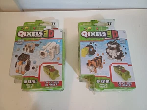 2 X Qixels 3D Refill Cubes That Join With Water ARCTIC WILD, JUNGLE WORLD new - Picture 1 of 11