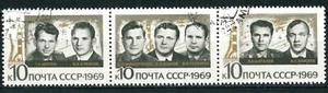 Vuelo espacial grupal URSS SOVIET UNION 1969 - Tira de 3 - USADO/CTO - Imagen 1 de 2