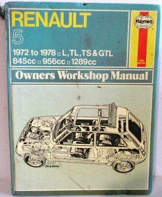 Haynes - Renault 5 / 1972-1978/L TL Ts Gtl / Propietario Taller Manual / Usado - Imagen 1 de 4