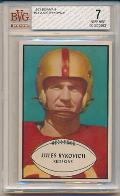 1953 Bowman Football Jules Rykovich (#74) BVG7 BVG - Image 1 of 2