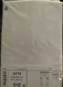 Ikea Gitte Paar Vorhänge & Raffbänder weiß Blumen 145 x 225 cm (57 x 88") versiegelt - Bild 1 von 7