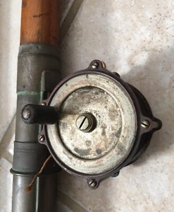 HL Leonard Antique Fly Fishing Reel + Rod Museum Quality￼ 3 Piece Wood & Brass - Picture 1 of 15