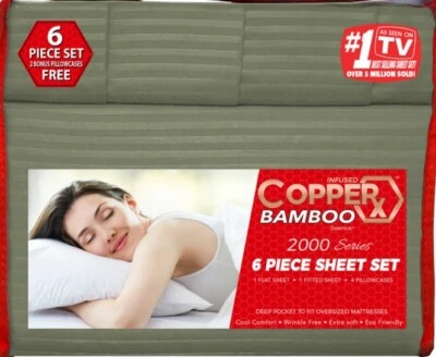 Набор простыней Infused CopperX Bamboo Essence 2000 Series QUEEN/KING 6 шт. - Изображение 1 из 4